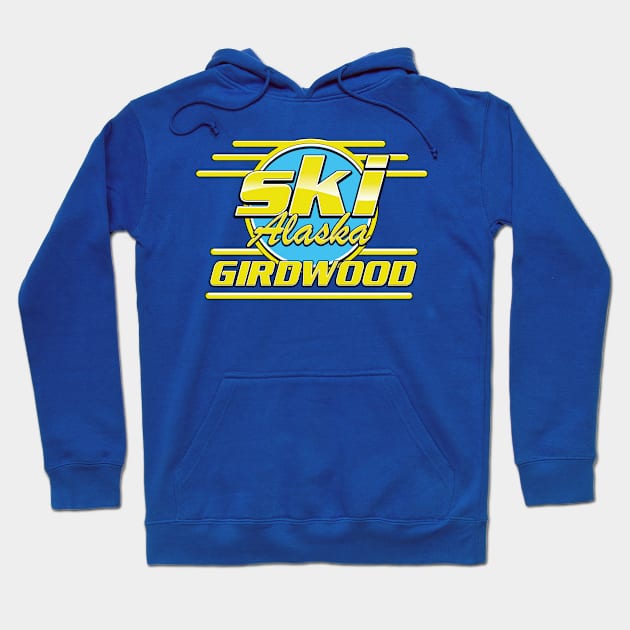 Girdwood Alaska 80s ski logo Hoodie by nickemporium1